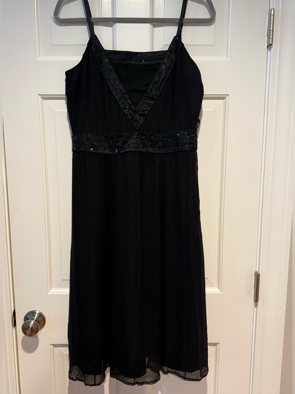 Spenser Jeremy Black Evening Dress with Beaded Waist